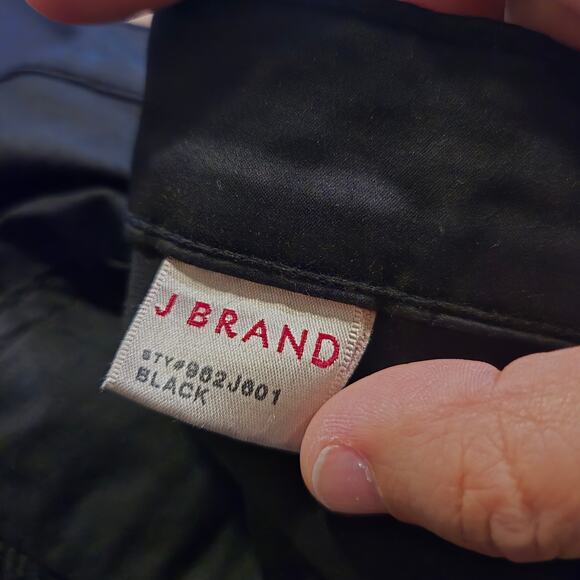 J brand pants womens size 25 black ankle zip modern moto skinny pant - Picture 4 of 7